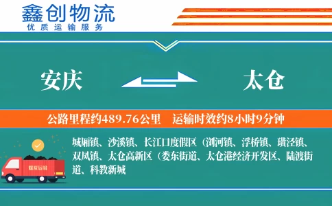 安庆到太仓物流公司