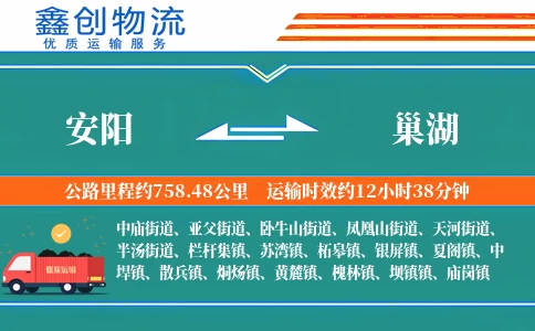 安阳到巢湖物流公司