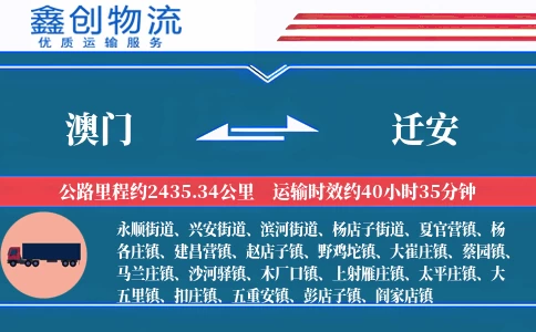 澳门到迁安物流公司