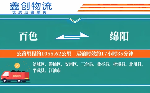 百色到绵阳物流公司