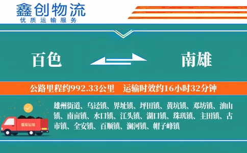 百色到南雄物流公司