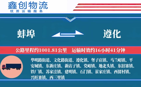 蚌埠到遵化物流公司