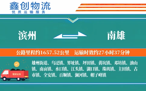 滨州到南雄物流公司