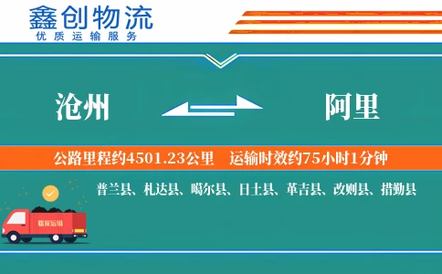 沧州到阿里物流公司