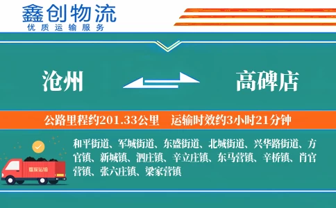 沧州到高碑店物流公司