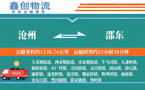 沧州到邵东物流公司