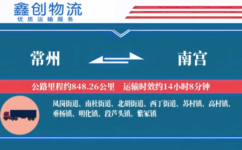 常州到南宫物流公司