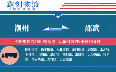 潮州到邵武物流公司