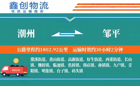 潮州到邹平物流公司