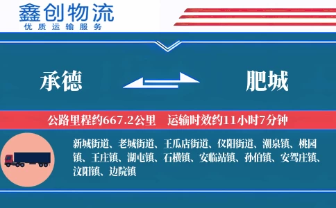 承德到肥城物流公司