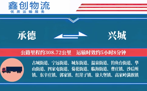 承德到兴城物流公司