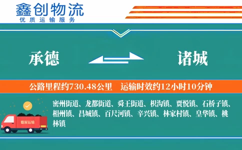 承德到诸城物流公司