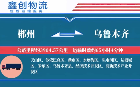 郴州到乌鲁木齐物流公司