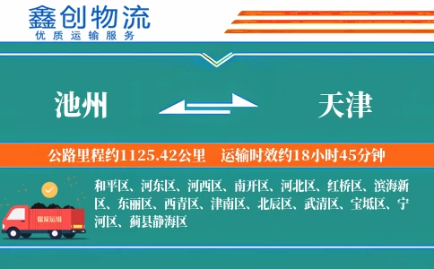 池州到天津物流公司