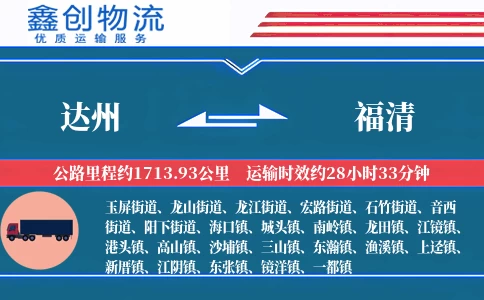 达州到福清物流公司
