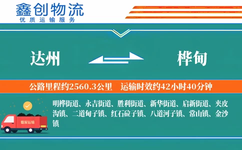 达州到桦甸物流公司