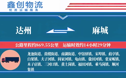 达州到麻城物流公司