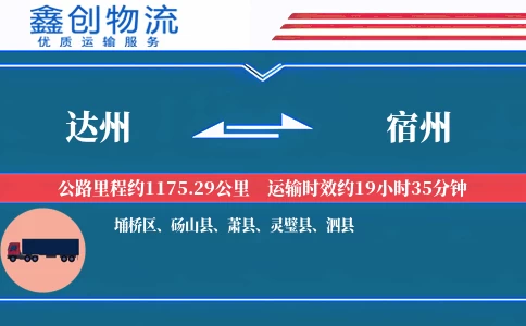 达州到宿州物流公司