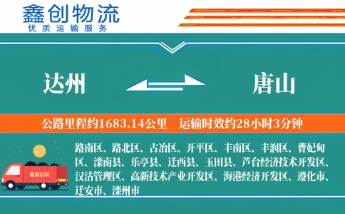 达州到唐山物流公司