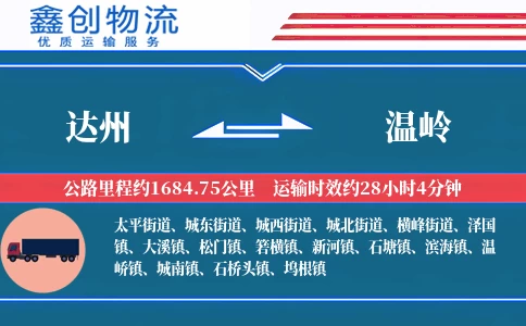 达州到温岭物流公司