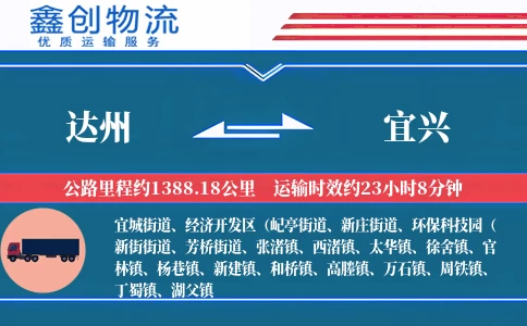 达州到宜兴物流公司