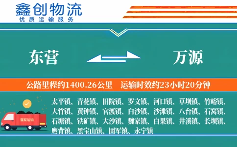 东营到万源物流公司