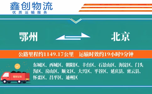 鄂州到北京物流公司