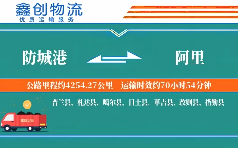 防城港到阿里物流公司