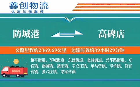 防城港到高碑店物流公司