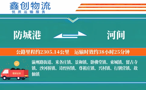 防城港到河间物流公司