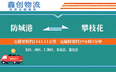 防城港到攀枝花物流公司