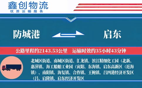 防城港到启东物流公司