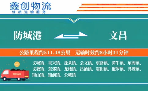 防城港到文昌物流公司