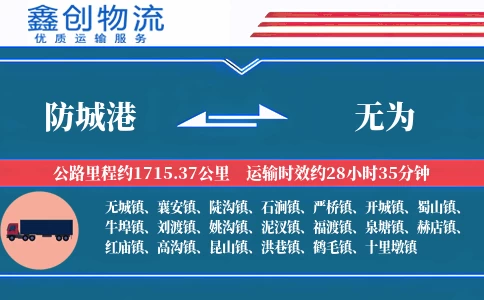 防城港到无为物流公司