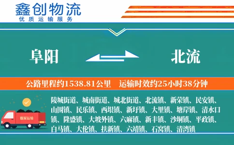 阜阳到北流物流公司