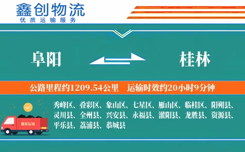 阜阳到桂林物流公司