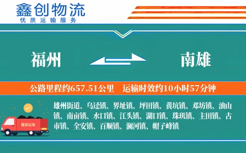 福州到南雄物流公司