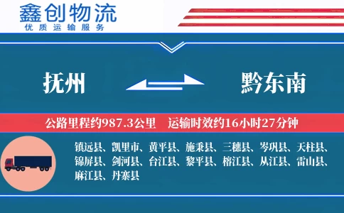 抚州到黔东南物流公司