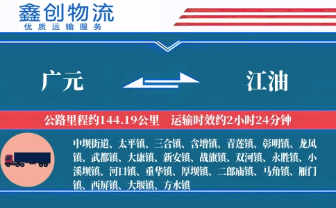 广元到江油物流公司