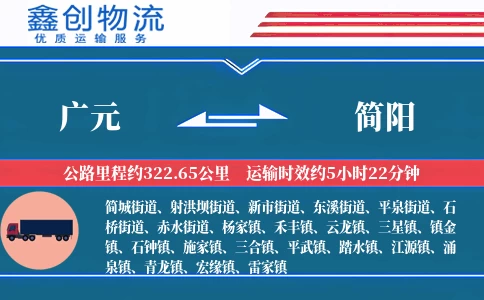 广元到简阳物流公司