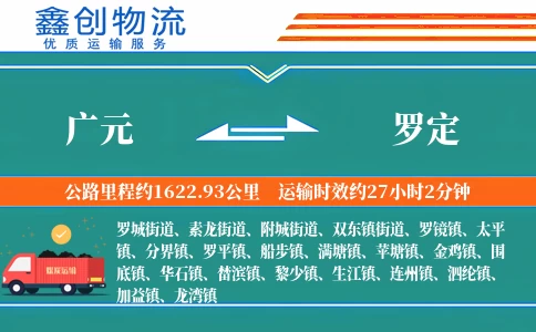 广元到罗定物流公司