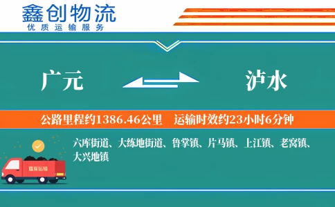 广元到泸水物流公司