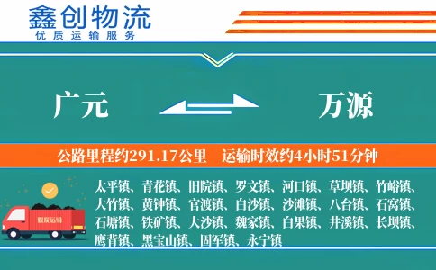 广元到万源物流公司