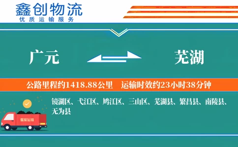 广元到芜湖物流公司