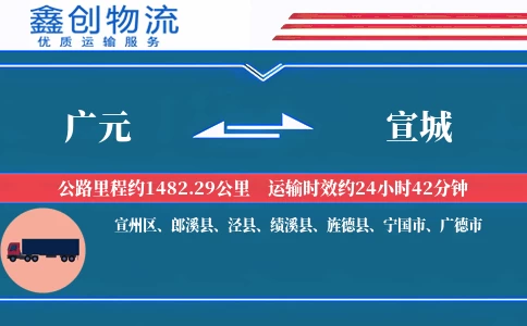 广元到宣城物流公司