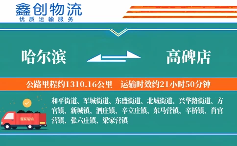 哈尔滨到高碑店物流公司