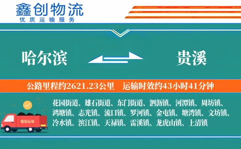 哈尔滨到贵溪物流公司