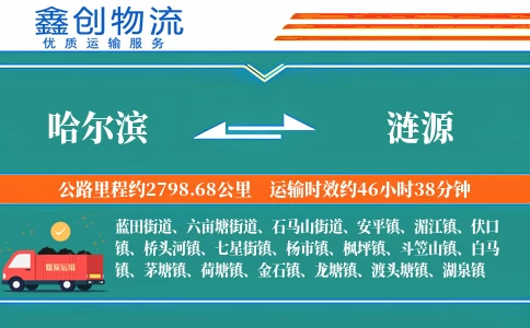 哈尔滨到涟源物流公司