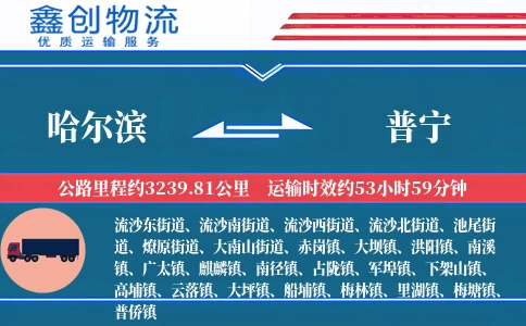 哈尔滨到普宁物流公司