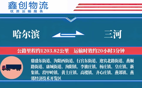 哈尔滨到三河物流公司